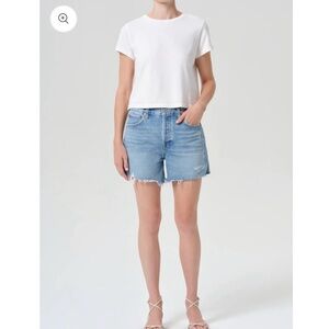 AGOLDE Parker Long Denim Shorts in Swapmeet